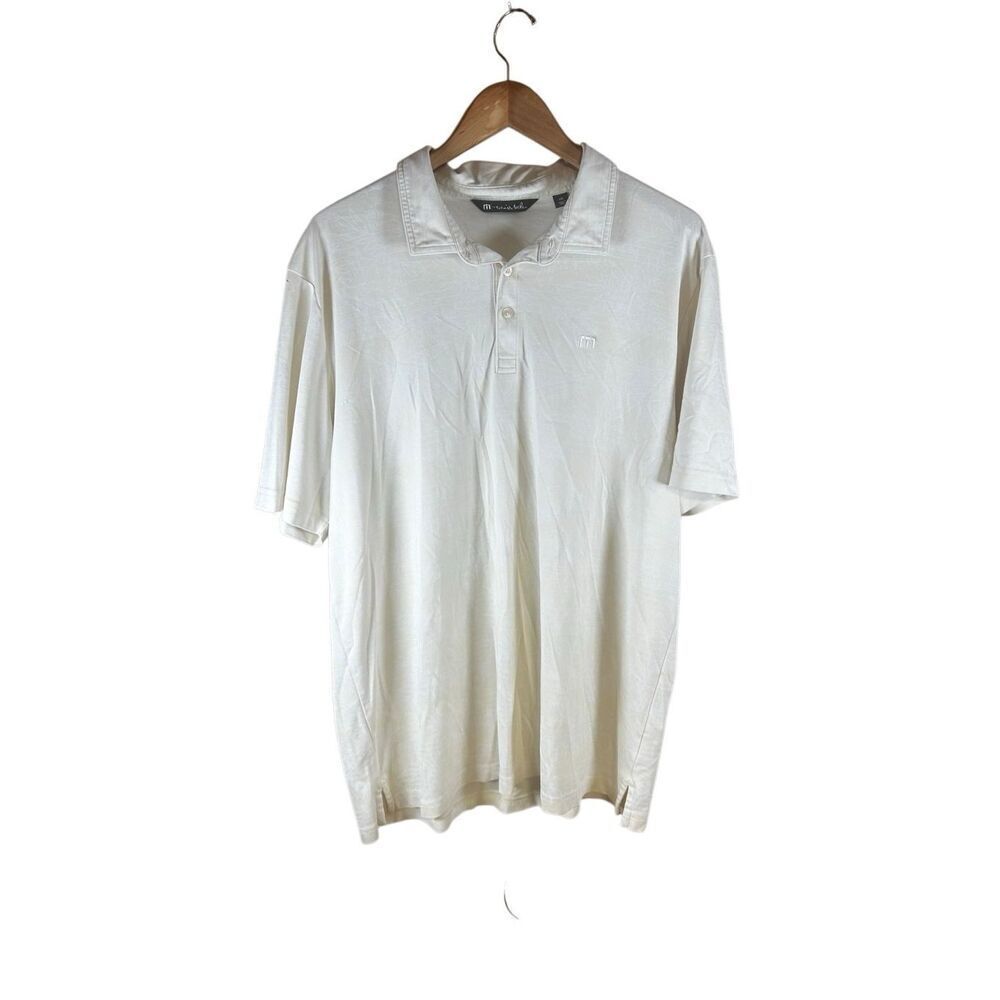 Travis Mathew XXL Butter Yellow And White Polo